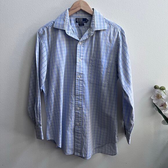 Ralph Lauren Philip 100% Cotton Casual Men’s Long Sleeve Button Up Size 16 32/33 - Picture 1 of 7